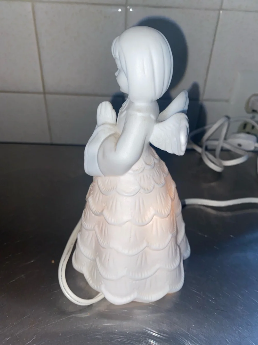 Ceramic white Light up Angel‎